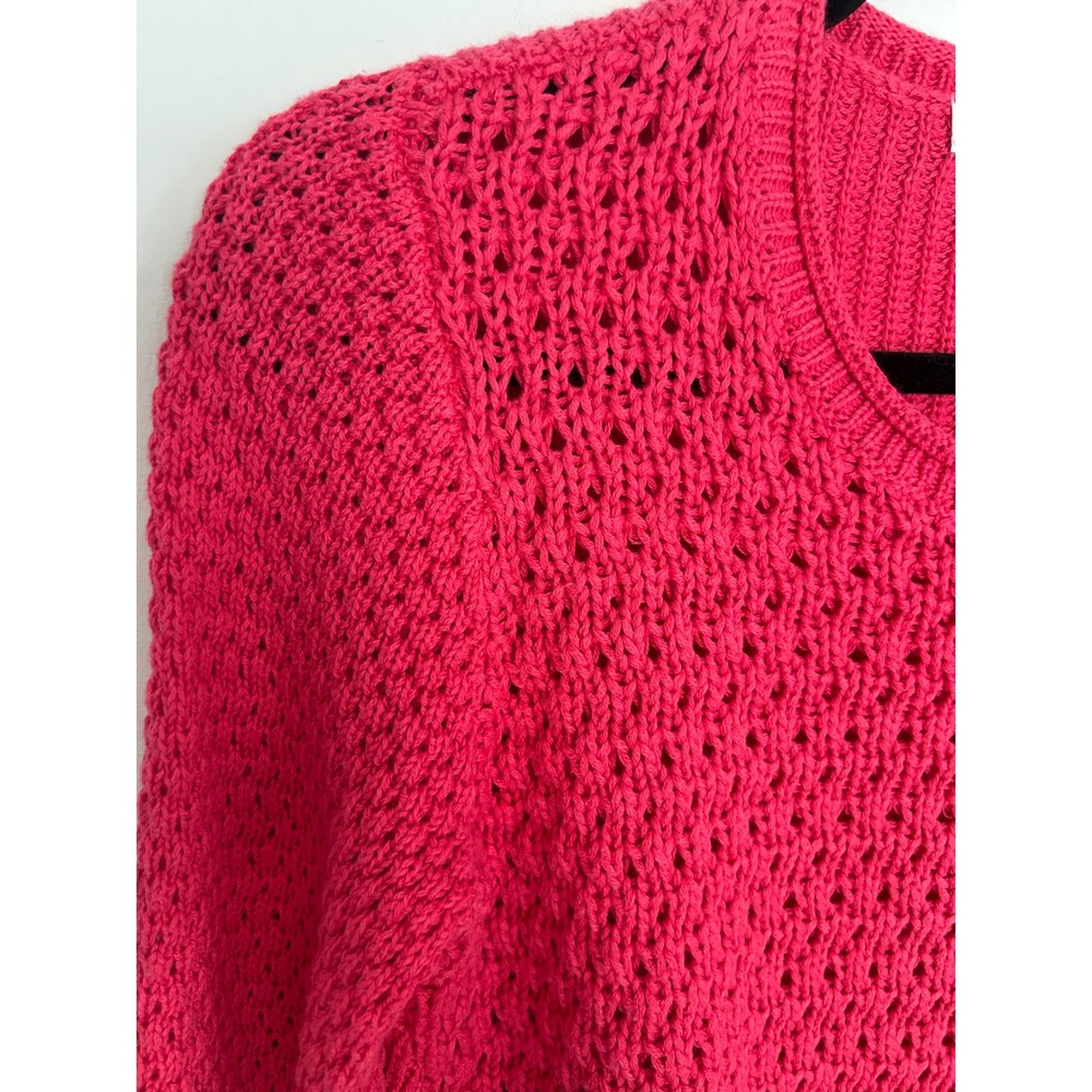 Liz Claiborne Petite NWT Pink Pointelle Knit Crew Neck Sweater New Size PM - Picture 5 of 8